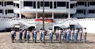 Kodim 1507/Saumlaki menyelenggarakan lomba PBB antar sekolah kepada siswa siswi SMU Kabupaten Maluku Tenggara Barat dalam rangka kegiatan Non Fisik TMMD ke-96.